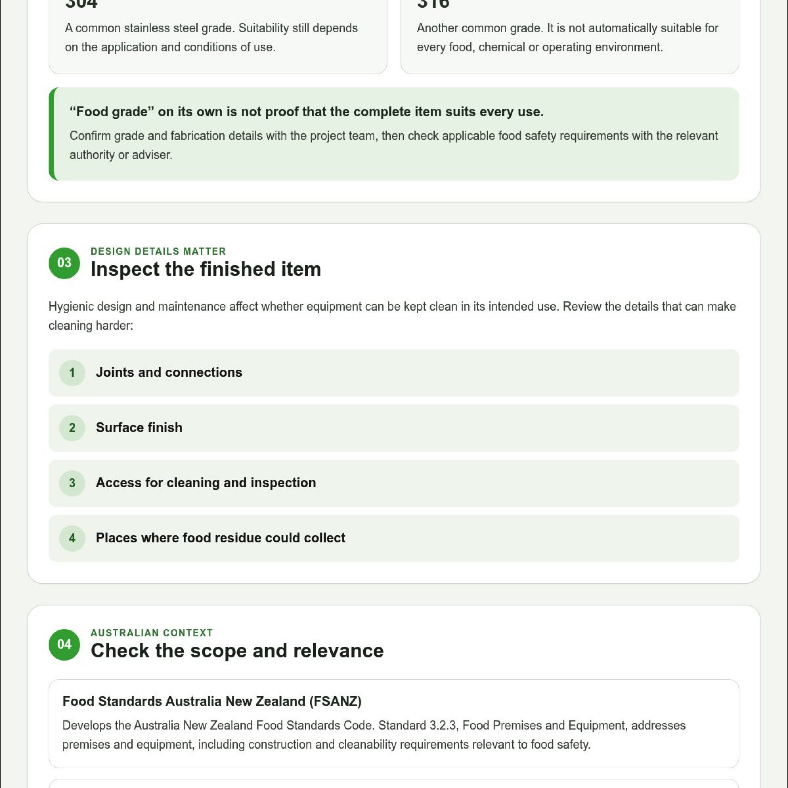 Stainless Steel Food Safety: An Australian Guide